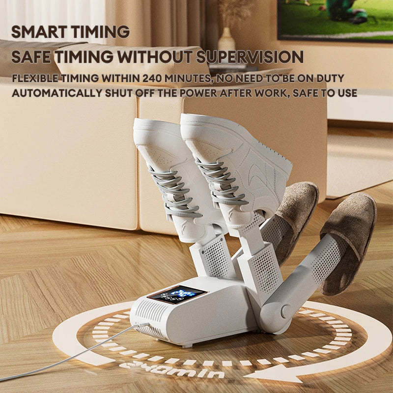 Shoe Dryer Portable Electric Shoe and Boot Dryer 180° Folding Design Smart Display for Shoes Gloves Hats Socks Ski Boots