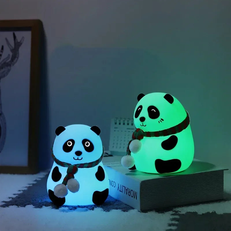 Baby Night Light Timing USB Rechargeable Panda Nursery Sleeping Lamp Portable Beside Touch Lamp for Room Decoration