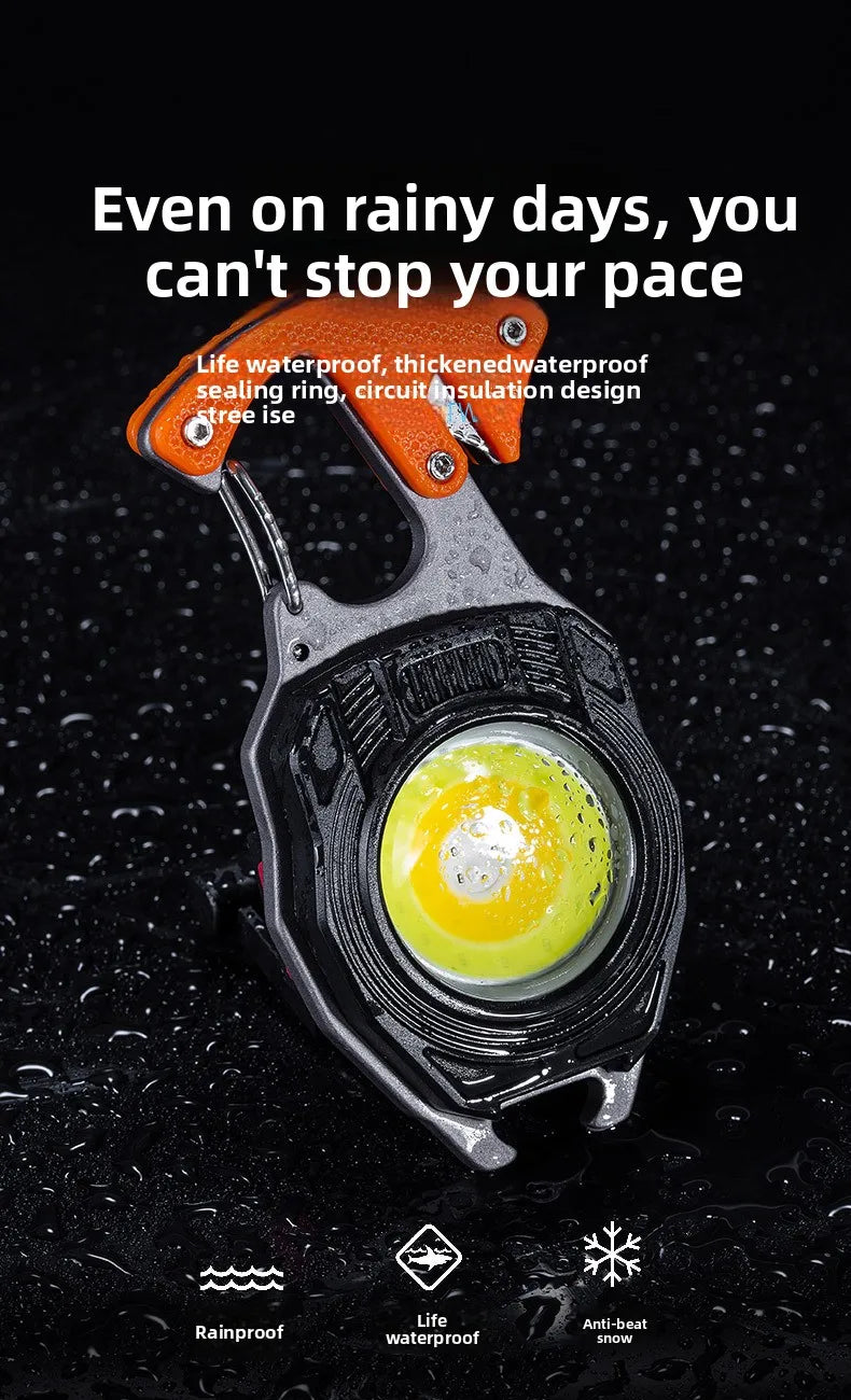 5 in1 Multifunctional Mini COB LED KeyChain Light： USB, Magnet, Opener, Screwdriver