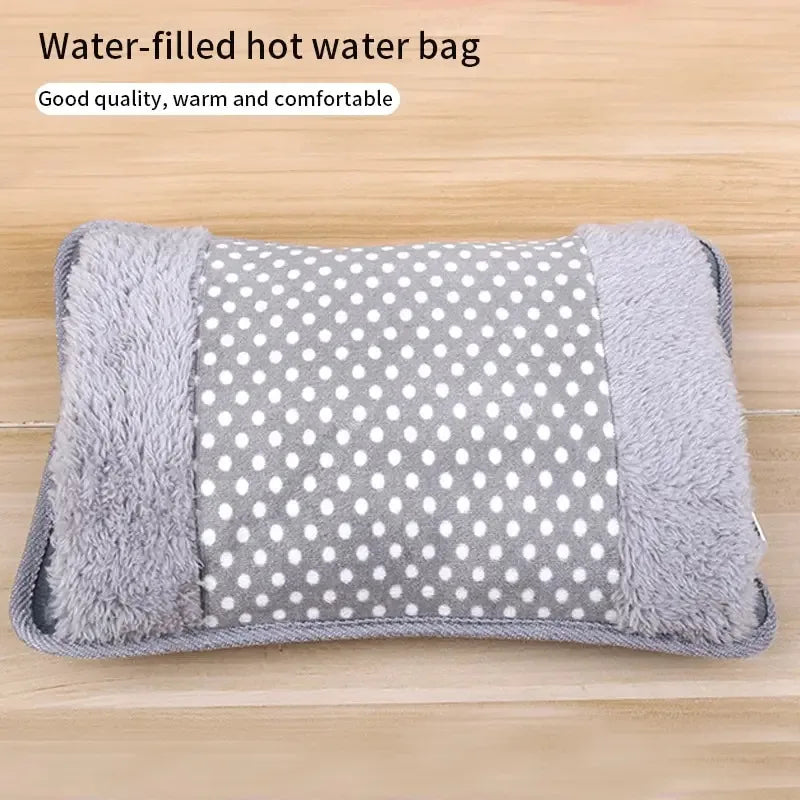 Dot Pattern Electric Hot Water Bag 500W 220V Rechargeable Winter Hand Warmer Double Insert for Cold Weather Comfort