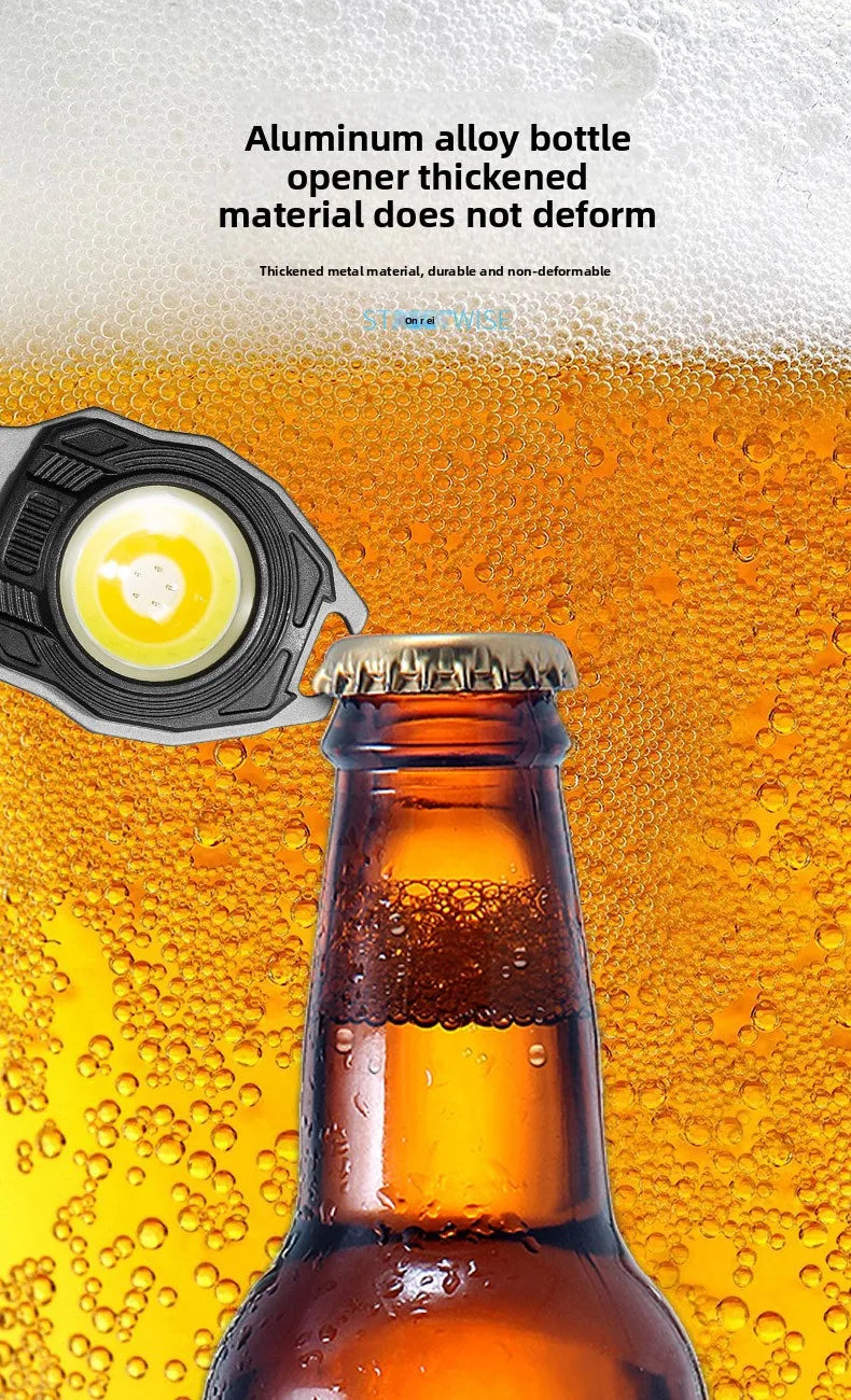 5 in1 Multifunctional Mini COB LED KeyChain Light： USB, Magnet, Opener, Screwdriver