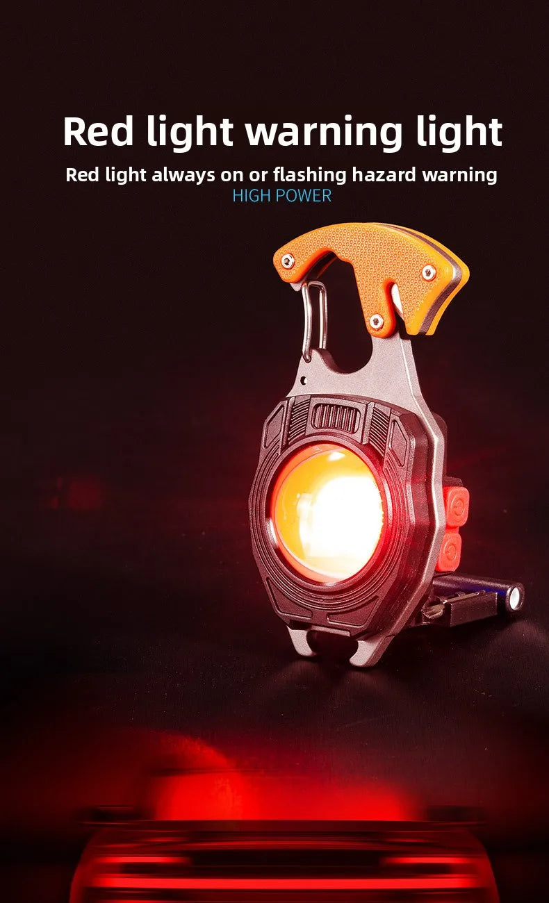 5 in1 Multifunctional Mini COB LED KeyChain Light： USB, Magnet, Opener, Screwdriver