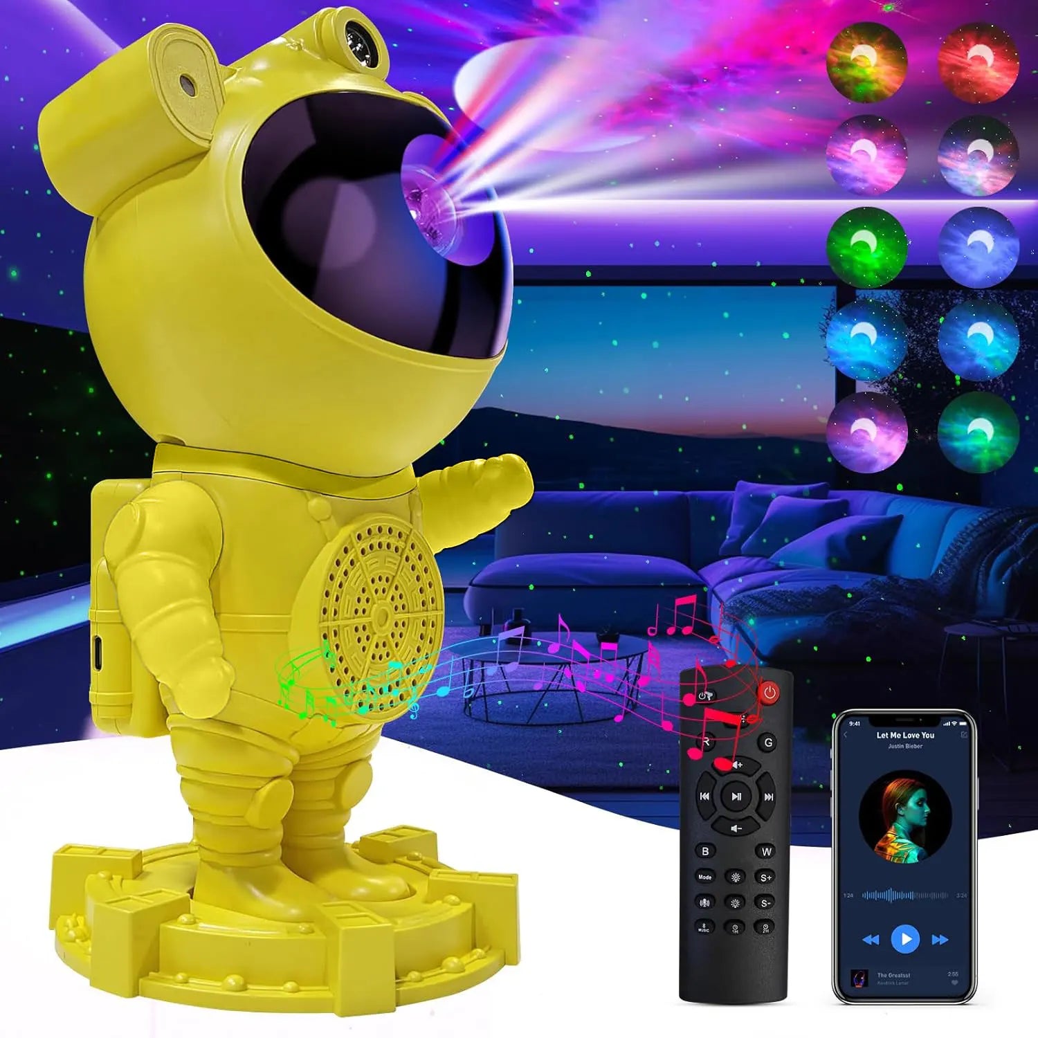 Astronaut Galaxy Projector Lamp - Star Projector Light, Bluetooth Speaker, Star and Moon Galaxy Lights for Bedroom with  remote