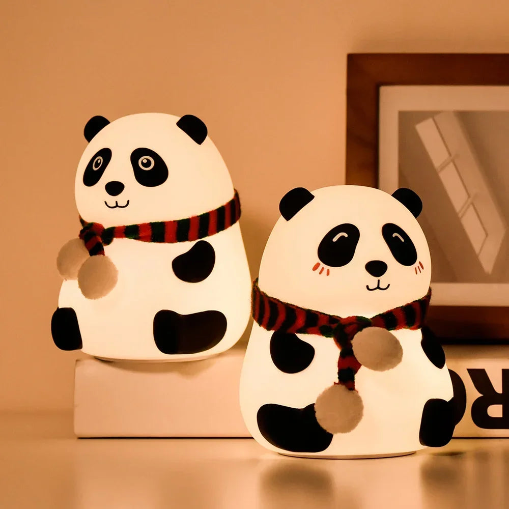 Baby Night Light Timing USB Rechargeable Panda Nursery Sleeping Lamp Portable Beside Touch Lamp for Room Decoration