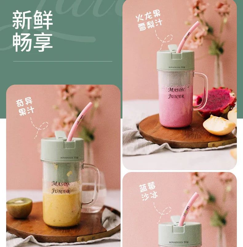 New Royalty Line Roya Mason Cup Juicer Electric Portable Stirring Crushed Smoothies Juicer New Product