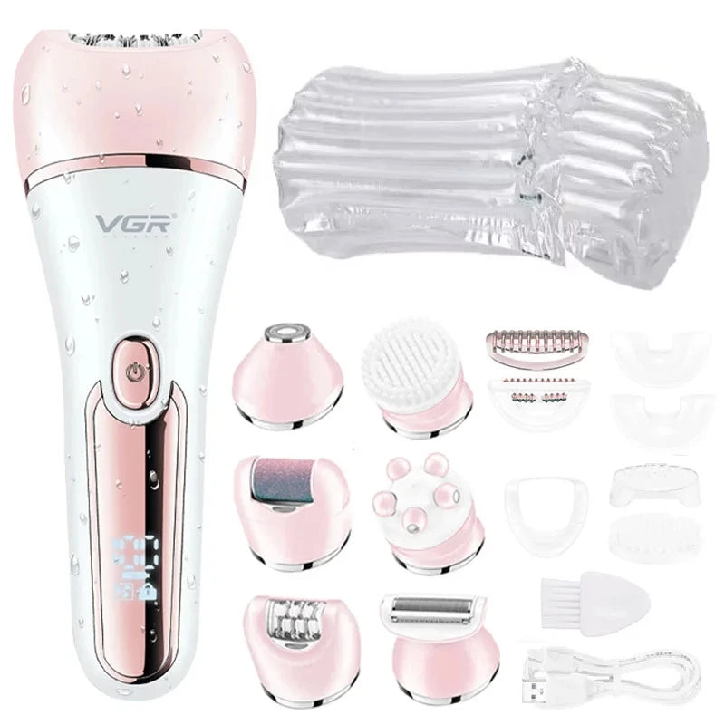 Original VGR  Electric Women Epilator Female Shaver Leg Body Hair Removal Lip Chin Depilatory Lady Bikini Trimmer Facial Hair Re