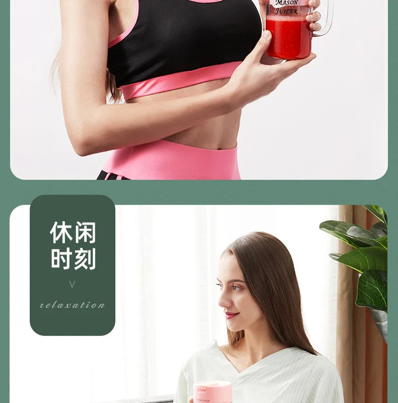 New Royalty Line Roya Mason Cup Juicer Electric Portable Stirring Crushed Smoothies Juicer New Product