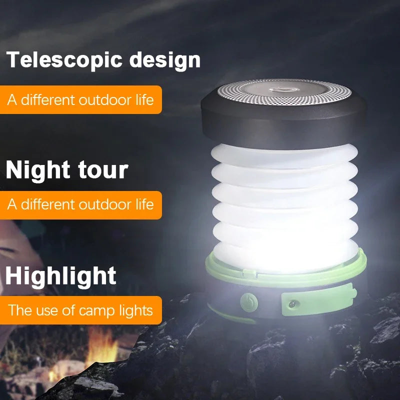 Solar Rechargable Camping Light Foldable Portable Lantern Power Bank Waterproof Flashlight Solar Lamp Camping Outdoor ﻿Lamp