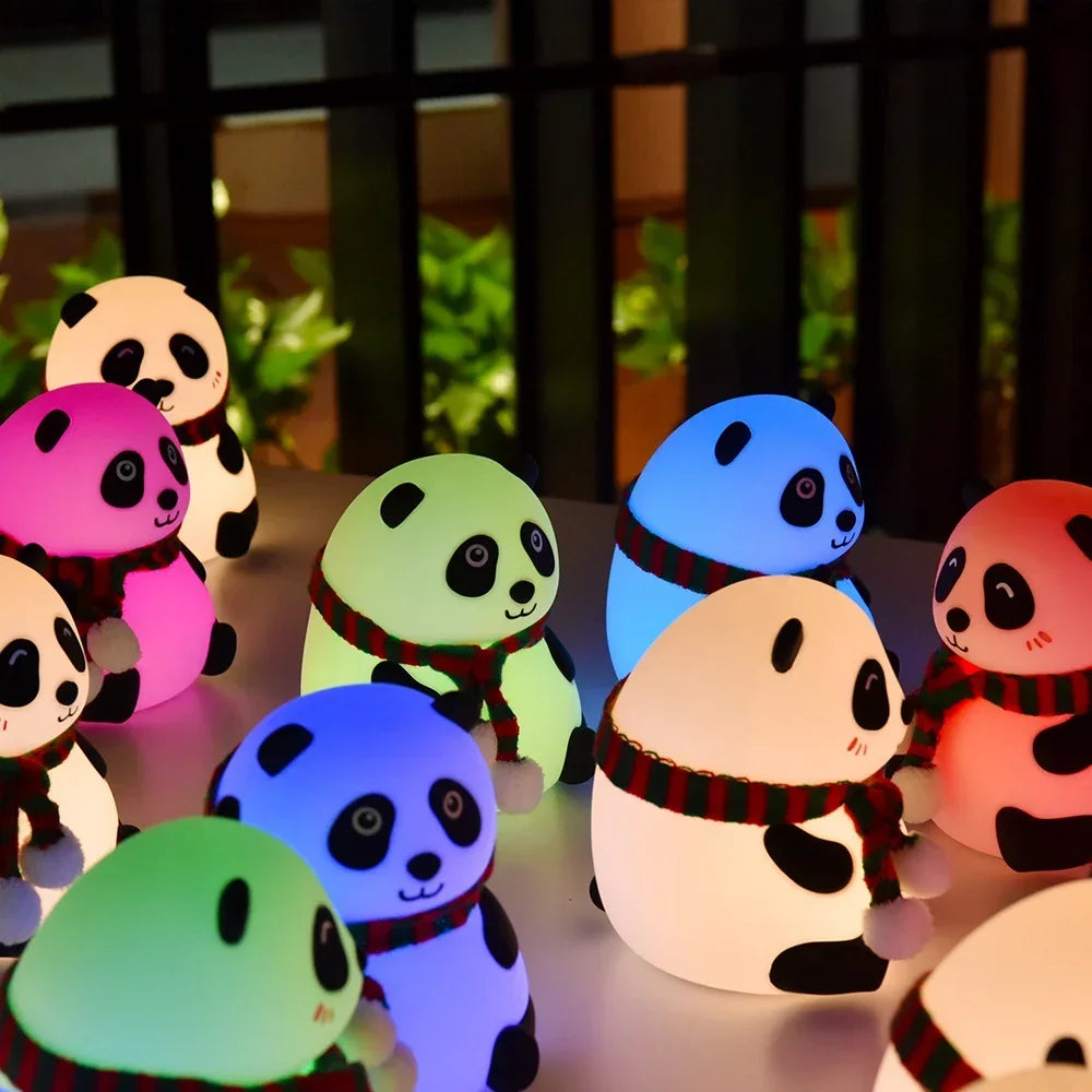 Baby Night Light Timing USB Rechargeable Panda Nursery Sleeping Lamp Portable Beside Touch Lamp for Room Decoration