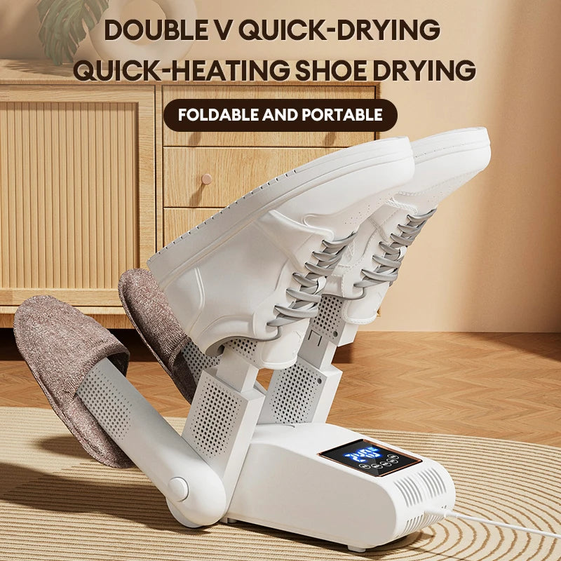 Shoe Dryer Portable Electric Shoe and Boot Dryer 180° Folding Design Smart Display for Shoes Gloves Hats Socks Ski Boots