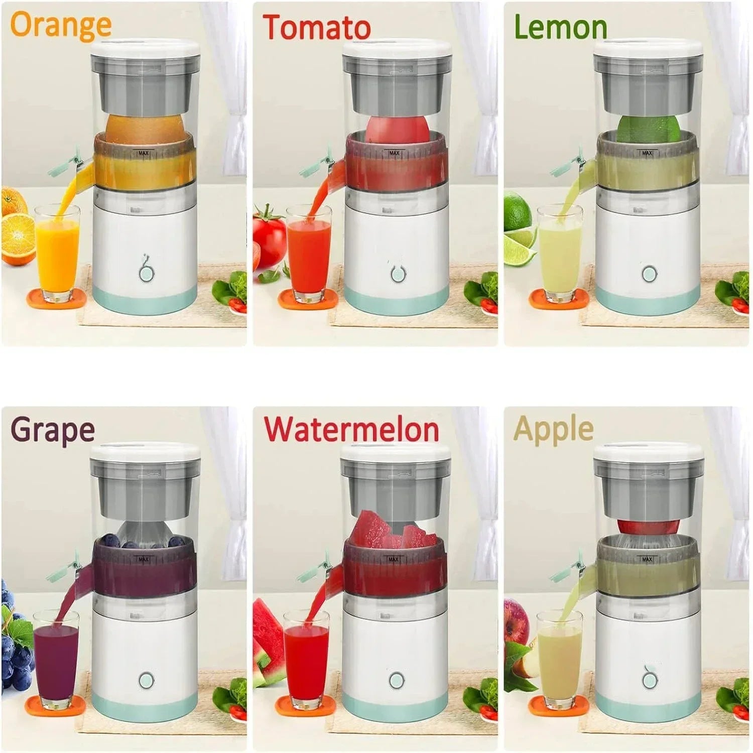 HOMEFISH Electric Juicer Juice Cup Citrus Orange Squeezer USB Charging Fruit Juicer Blender Fresh Separator Press Machine