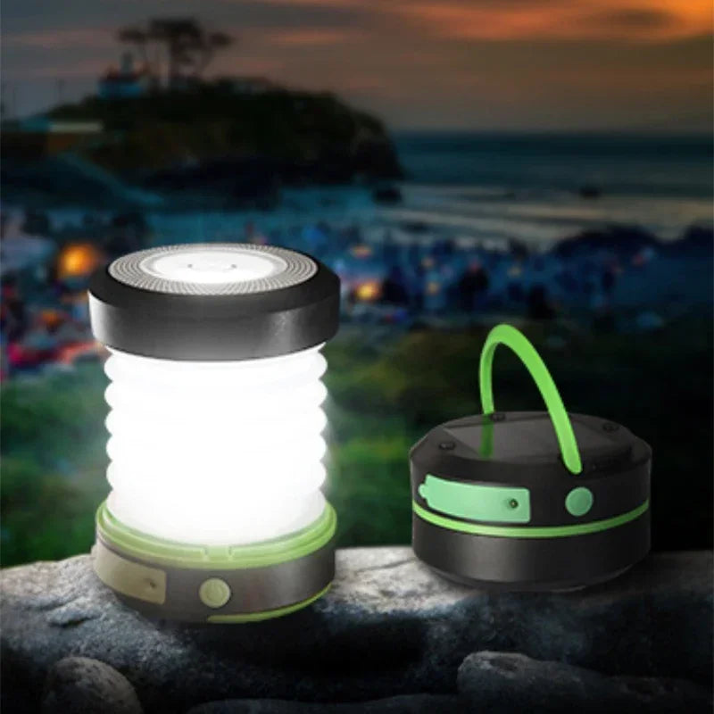 Solar Rechargable Camping Light Foldable Portable Lantern Power Bank Waterproof Flashlight Solar Lamp Camping Outdoor ﻿Lamp