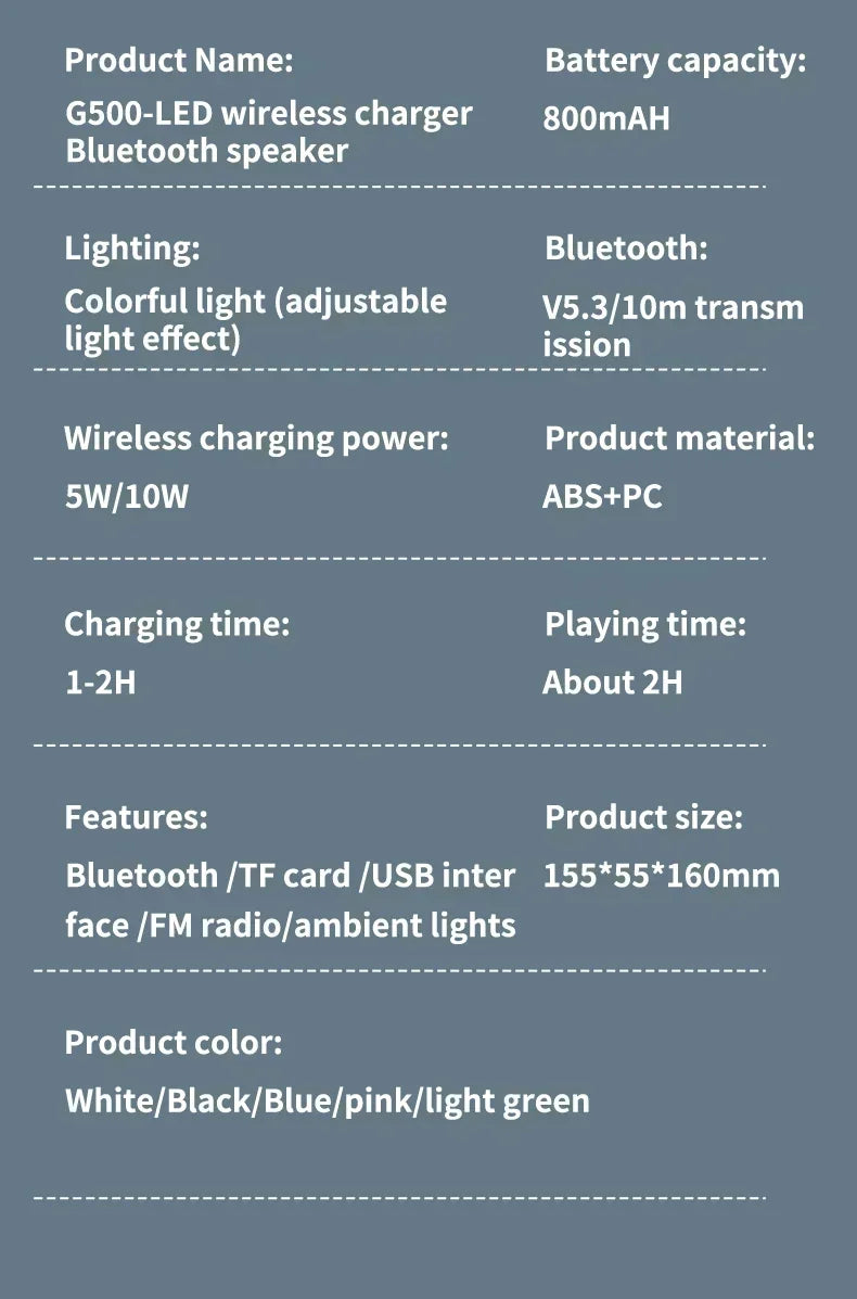 Wireless Speaker Charger Night Light with Alarm Clock Charging Function Atmosphere Lamp LED Table Lamp for Bedroom Home Decor