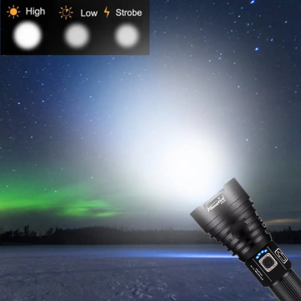 5000Lumen P90 LED Zoom Powerful Flashlight USB Rechargeable High Power Outdoor Patrol Camping Hunting Hiking Strong light Torch