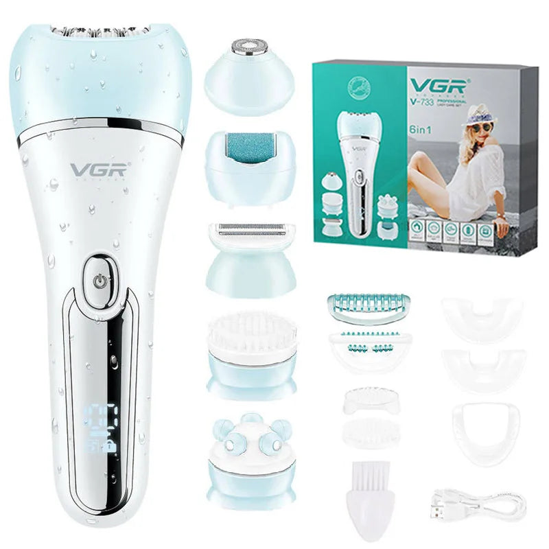 Original VGR  Electric Women Epilator Female Shaver Leg Body Hair Removal Lip Chin Depilatory Lady Bikini Trimmer Facial Hair Re