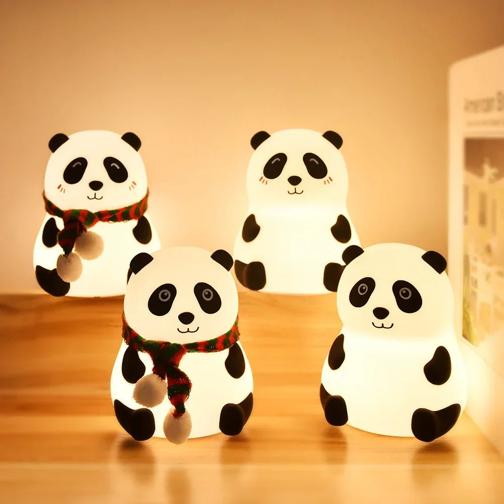 Baby Night Light Timing USB Rechargeable Panda Nursery Sleeping Lamp Portable Beside Touch Lamp for Room Decoration