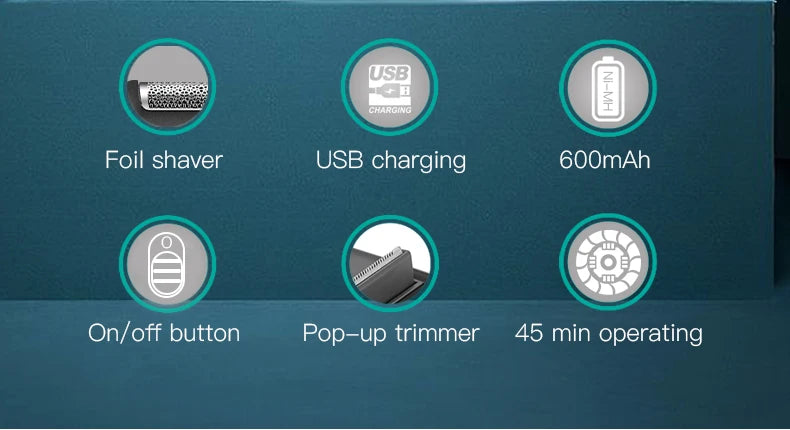 VGR V-390 mini single blade cordless beard trimmer razor rechargeable foil electric face body shaver for men Convenient razor