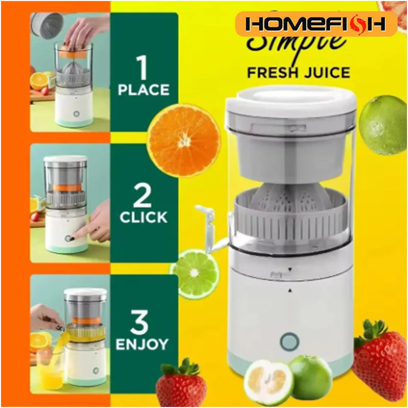 HOMEFISH Electric Juicer Juice Cup Citrus Orange Squeezer USB Charging Fruit Juicer Blender Fresh Separator Press Machine