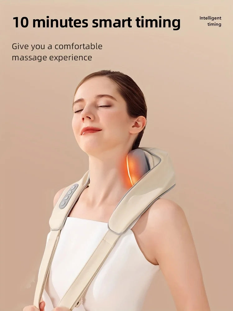 Electric Neck And Back Massager Wireless Neck And Shoulder Kneading Massage Pillow Trapezius Neck Cervical Back Massage Shawl
