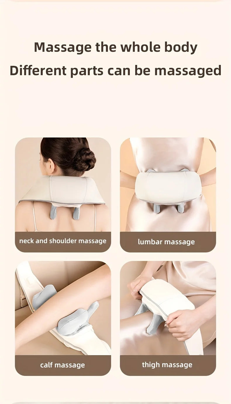 Electric Neck And Back Massager Wireless Neck And Shoulder Kneading Massage Pillow Trapezius Neck Cervical Back Massage Shawl